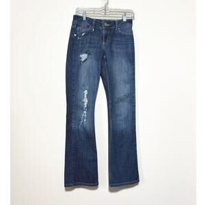 Wrangler Junior Girls Essential Mae Mid Rise Boot Cut Jeans Medium Wash 3x32